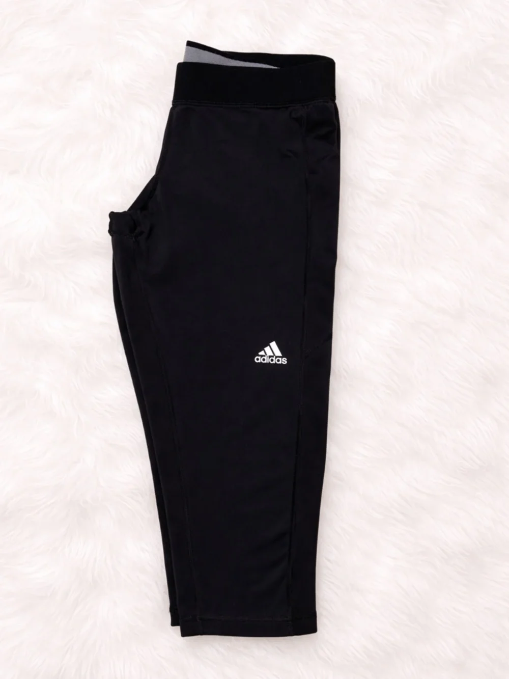 Adidas Techfit Black Cropped Leggings Medium Compression Climalite Size M - Picture 2 of 4